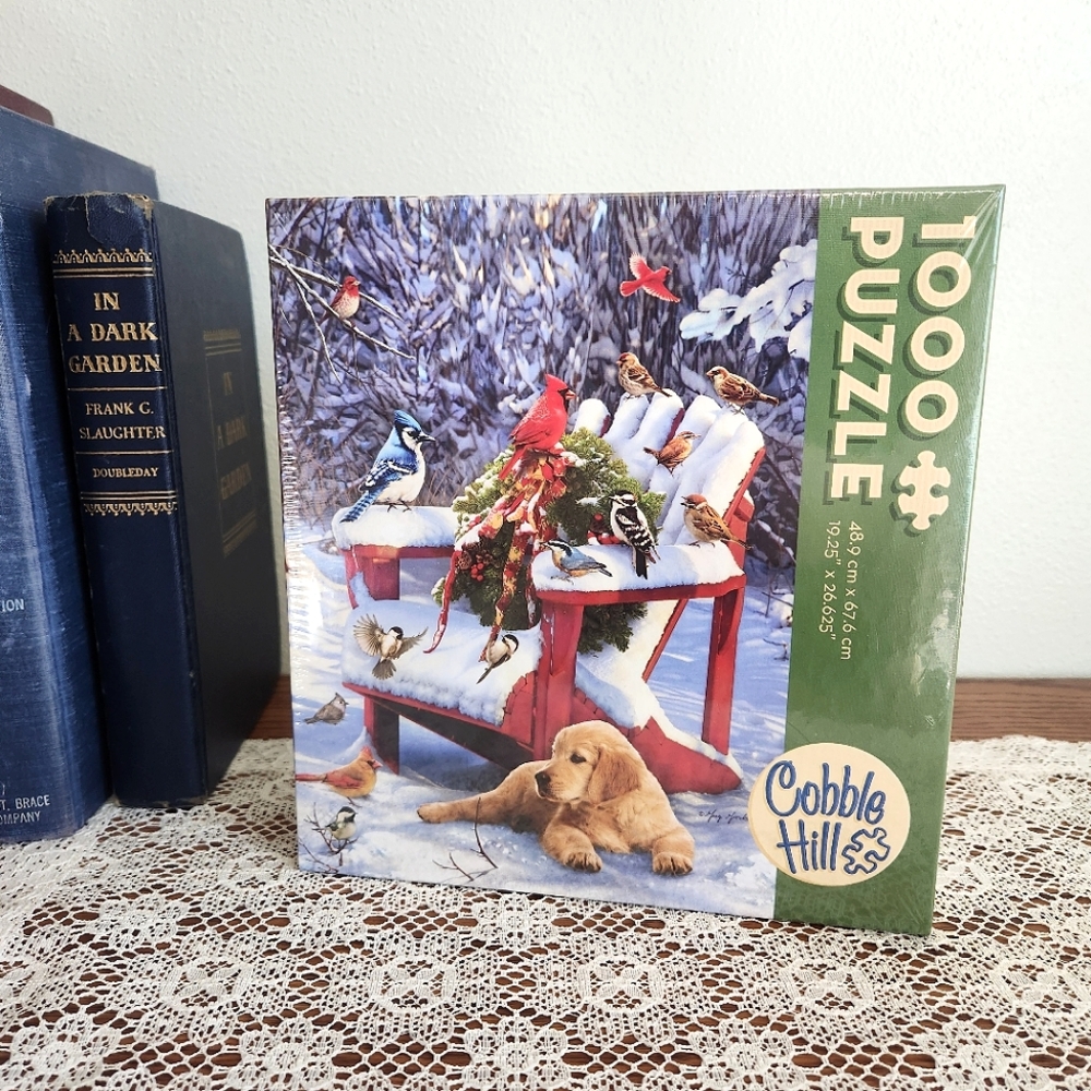 Cobble Hill Winter Birds and Dog 1000 Piece Puzzle